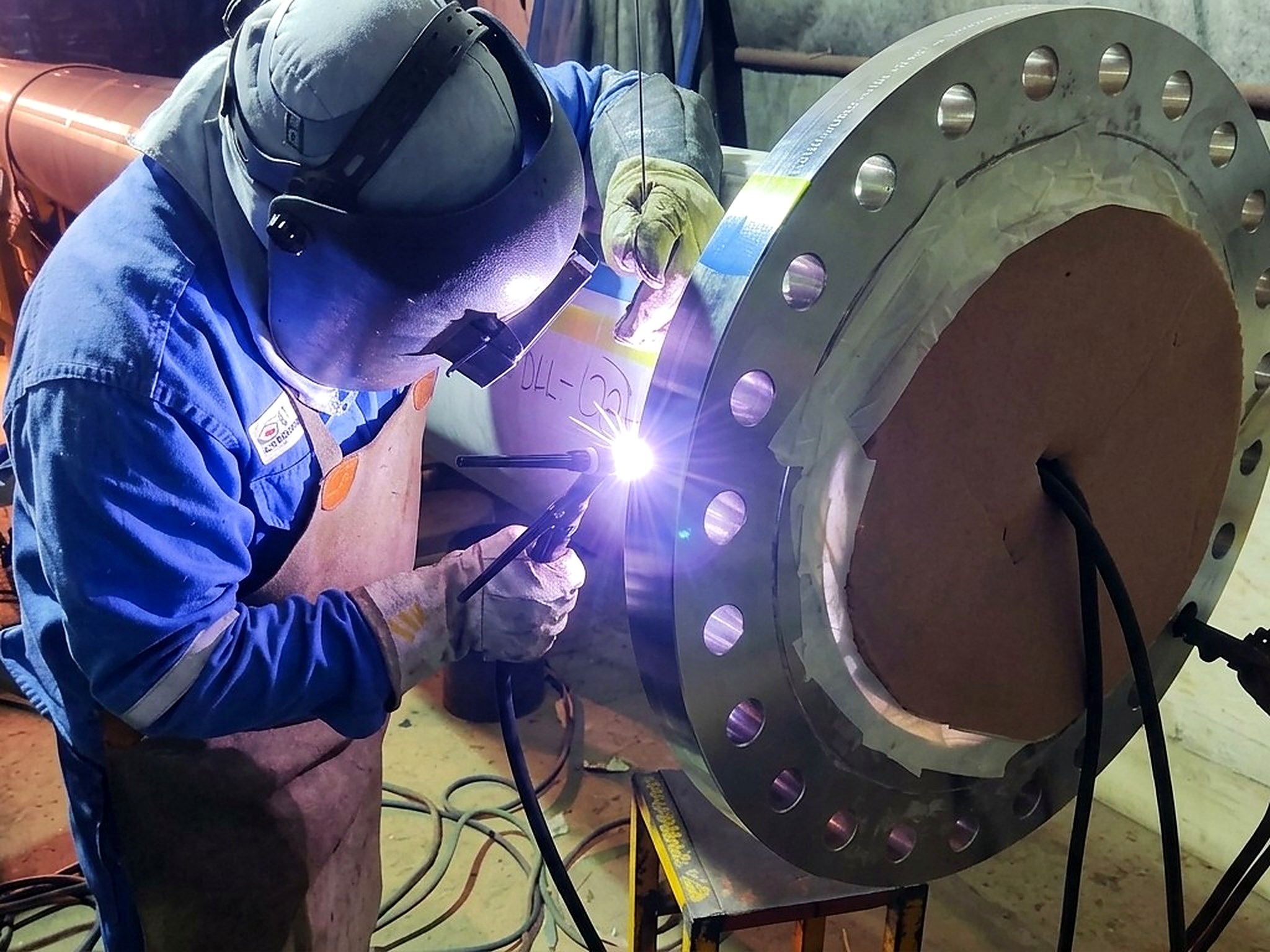 Soldeo TIG de brida a tubería